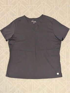 Butter-Soft Stretch V-Neck Tuck In Top - Gray